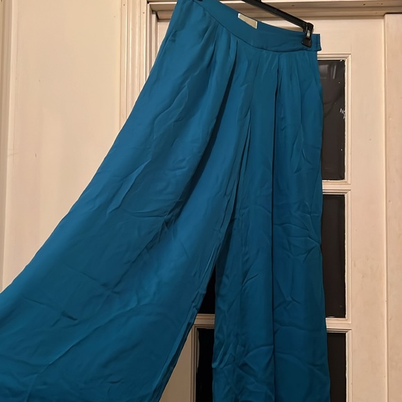 Anthropologie Elevenses Blue Wide Leg Trousers - Picture 3 of 6
